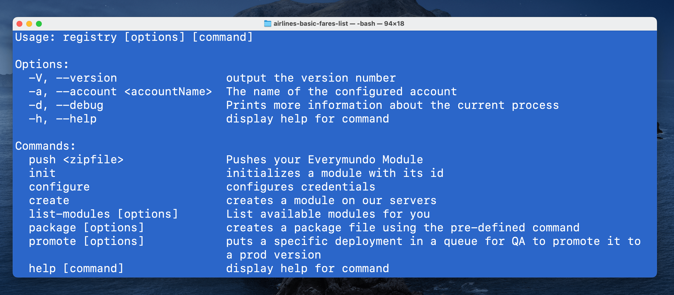 Registry CLI
