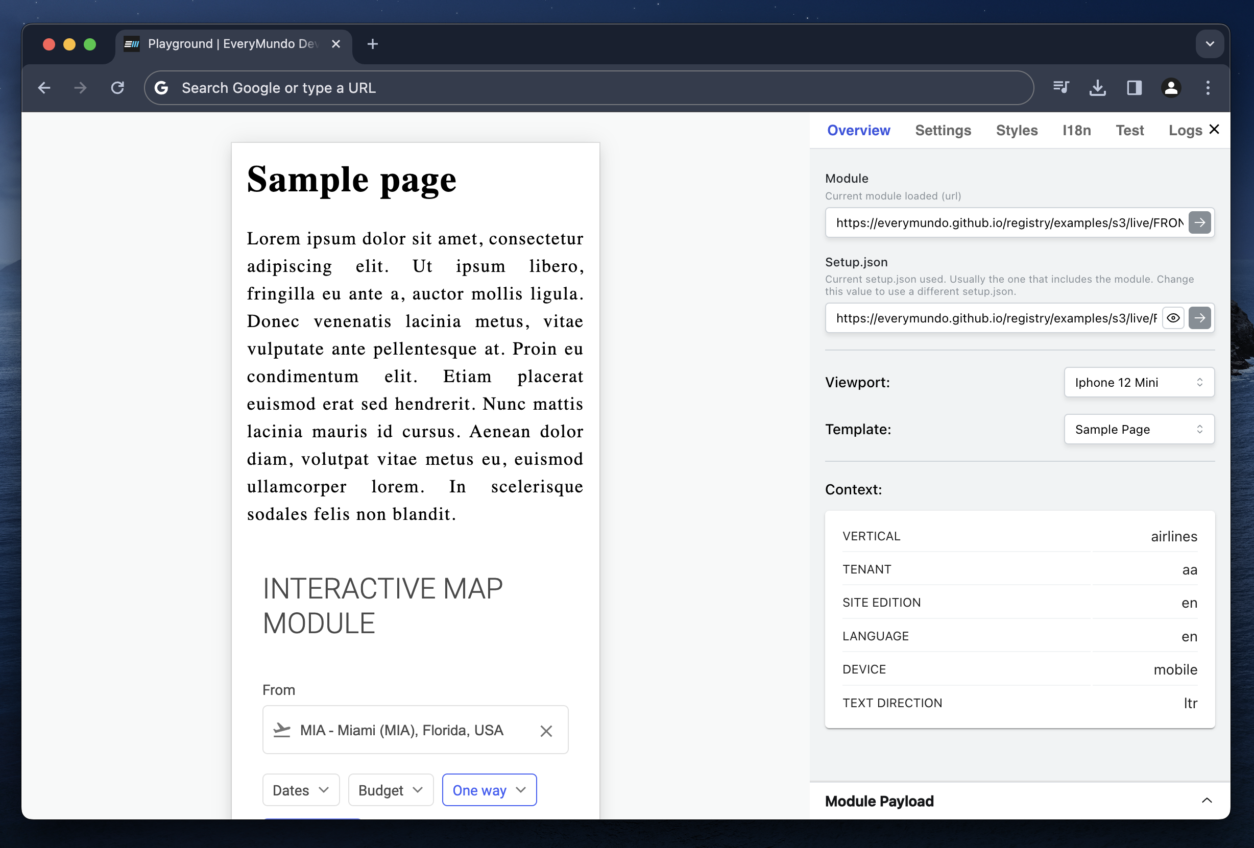 Playground Addon Overview - Viewport